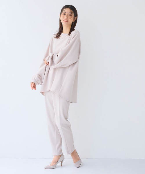 CROSS FUNCTION（クロスファンクション）の「《シワになりにくい》サマ美え ジョーゼットボートネックブラウス【CF/クロスファンクション】（シャツ/ブラウス・レディース・ライトベージュ/ネイビー/ブラック・L/M/LL）」の21枚目の写真