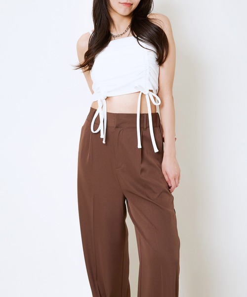 GORGE（ゴージ）の「《ドロストリボン×肌見せ映え》レディース テレコ キャミソール セクシー ヘルシー 夏コーデ（キャミソール・レディース・ブラック/オフホワイト/チャコール・F）」の10枚目の写真