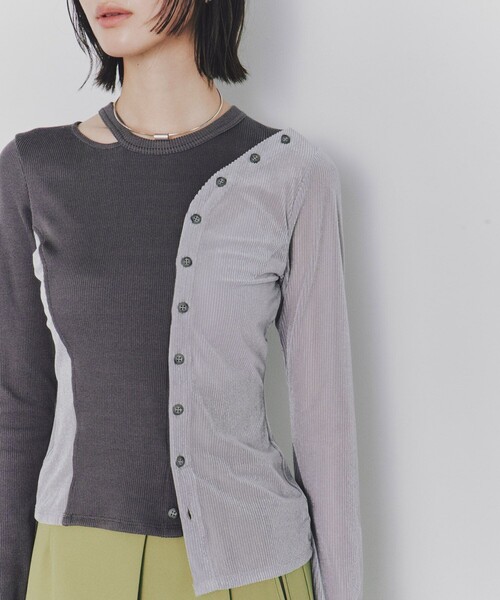 セール】【ZOZO限定】シアーベロアリブMIXプルオーバー｜細見え