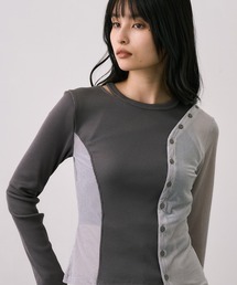 UNITED TOKYO | 【残りわずか!】シアーベロアリブMIXプルオーバー|細見え/ウォッシャブル/シアートップス/ロンT/春服(Tシャツ/カットソー)
