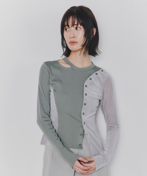 セール】シアーベロアリブMIXプルオーバー｜細見え/ウォッシャブル