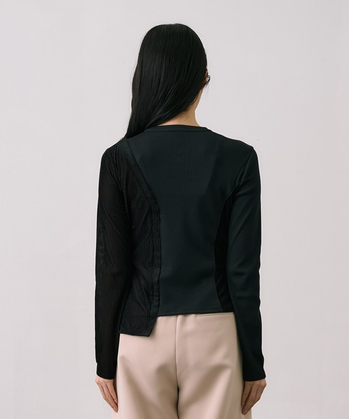 セール】【ZOZO限定】シアーベロアリブMIXプルオーバー｜細見え