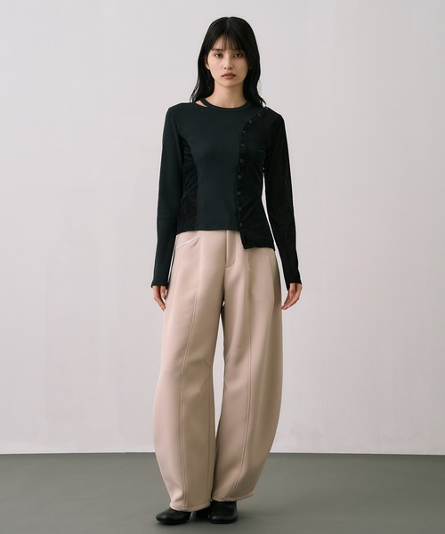 ZOZO限定】シアーベロアリブMIXプルオーバー｜細見え/ウォッシャブル