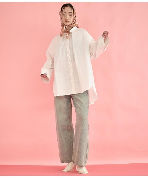 Settimissimo（セッティミッシモ）の「バック ギャザー ワイド カフス デニム　シャツ（シャツ/ブラウス・レディース・オフホワイト/スミクロ・FREE）」の8枚目の写真