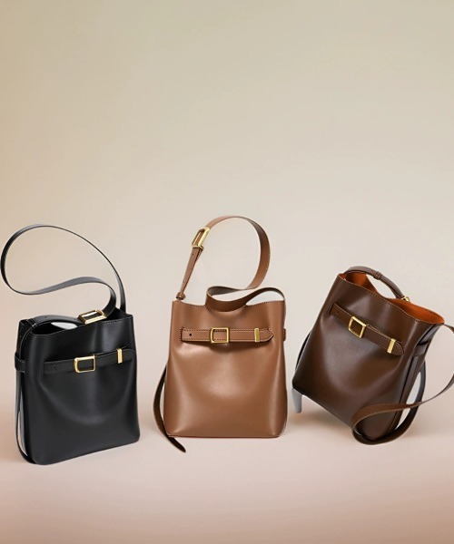 NiiNa（ニーナ）の「【 NiiNa / ニーナ 】高品質牛革 ワンハンドル ショルダー バケット レザーバッグ（ショルダーバッグ・レディース・ダークブラウン/ブラウン/ブラック・FREE）」の12枚目の写真