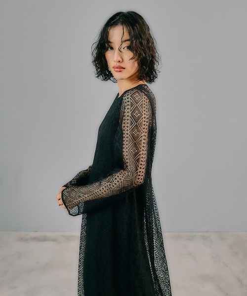 LEPSIM（レプシィム）の「【結婚式／オケージョン】格子レースキャミ付きワンピース　322941（ドレス・レディース・ライトグリーン/ブラック/ブルー・FREE）」の6枚目の写真