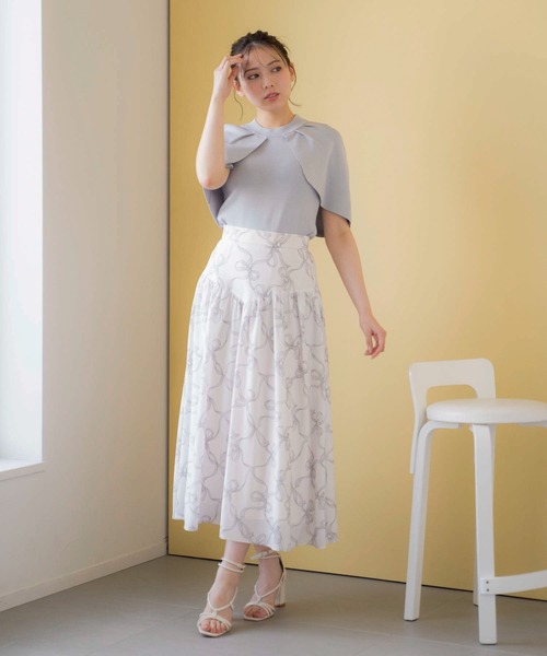NOELA(ノエラ)の「リボンチェックスカート(スカート・レディース・オフホワイト/サックスブルー/ピンク・S/M)」の12枚目の写真