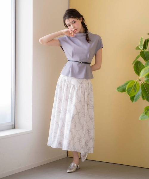 NOELA(ノエラ)の「リボンチェックスカート(スカート・レディース・オフホワイト/サックスブルー/ピンク・S/M)」の16枚目の写真