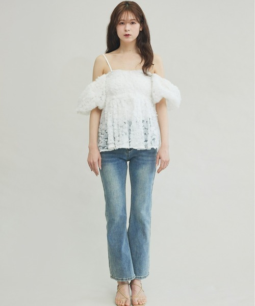 Olu.（オルドット）の「3wayペプラムチュールビスチェ（シャツ/ブラウス・レディース・ピンク系その他/チャコールグレー/ホワイト・FREE）」の9枚目の写真