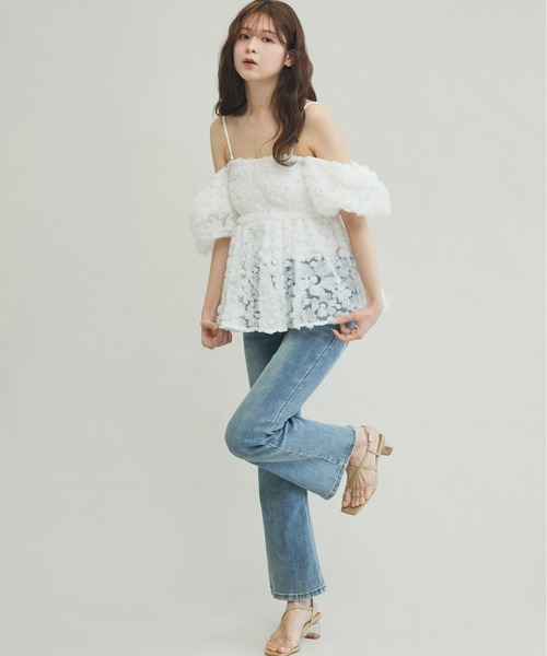 Olu.（オルドット）の「3wayペプラムチュールビスチェ（シャツ/ブラウス・レディース・ピンク系その他/チャコールグレー/ホワイト・FREE）」の14枚目の写真