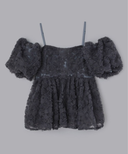 【sara】olu.　3wayぺプラムチュールビスチェ 3wayペプラムチュールビスチェ