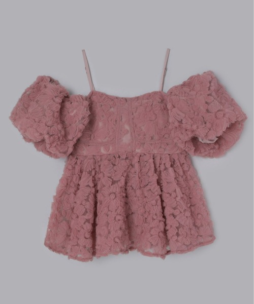 Olu.(オルドット)の「3wayペプラムチュールビスチェ(シャツ/ブラウス・レディース・ピンク系その他/チャコールグレー/ホワイト・FREE)」の5枚目の写真