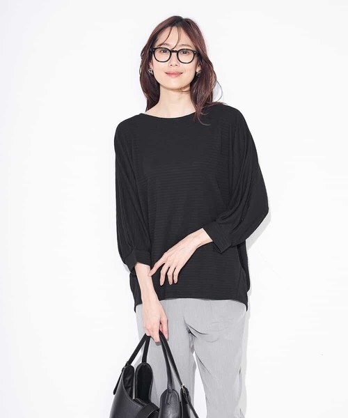 a.v.v(アーヴェヴェ)の「ドルマントップス(Tシャツ/カットソー・レディース・ブラック/グレー系その他・40/38/36/34/42)」の2枚目の写真