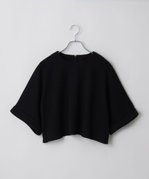 【防しわ/マシンウォッシュ】ネップジョーゼットショートプルオーバー