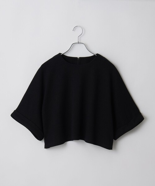 RONEL(ロネル)の「【防しわ/マシンウォッシュ】ネップジョーゼットショートプルオーバー(Tシャツ/カットソー・レディース・ブラック/ライトブルー/ホワイト・S/M/L)」の3枚目の写真