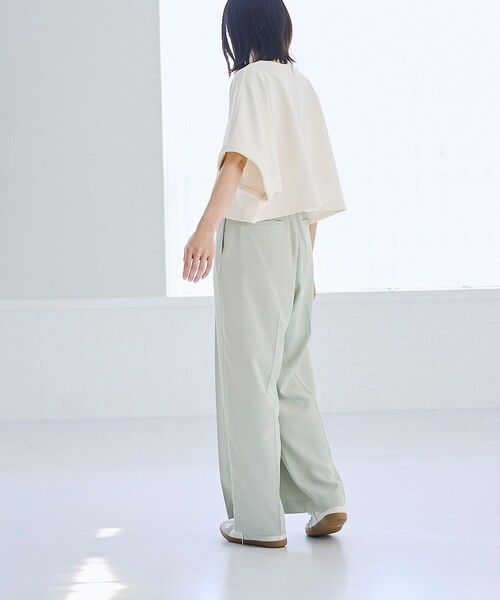 RONEL(ロネル)の「【防しわ/マシンウォッシュ】ネップジョーゼットショートプルオーバー(Tシャツ/カットソー・レディース・ブラック/ライトブルー/ホワイト・S/M/L)」の7枚目の写真