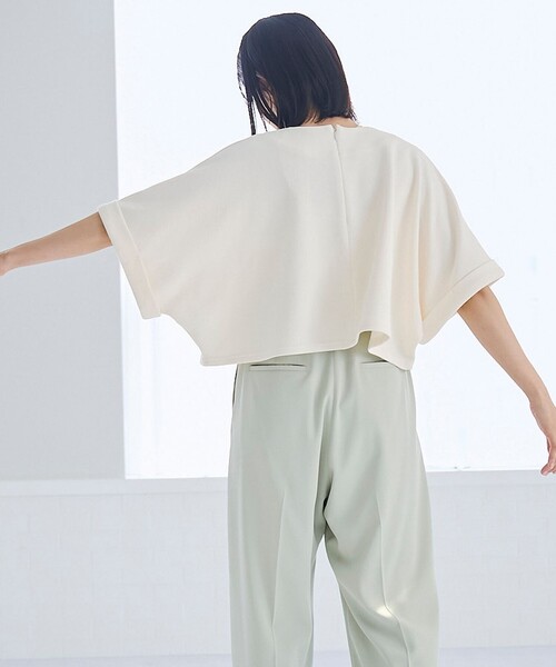 RONEL(ロネル)の「【防しわ/マシンウォッシュ】ネップジョーゼットショートプルオーバー(Tシャツ/カットソー・レディース・ブラック/ライトブルー/ホワイト・S/M/L)」の8枚目の写真
