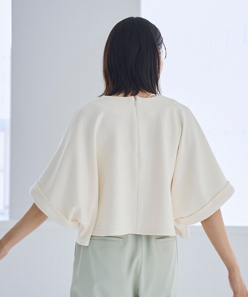 RONEL(ロネル)の「【防しわ/マシンウォッシュ】ネップジョーゼットショートプルオーバー(Tシャツ/カットソー・レディース・ブラック/ライトブルー/ホワイト・S/M/L)」の9枚目の写真
