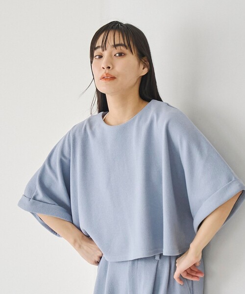 RONEL(ロネル)の「【防しわ/マシンウォッシュ】ネップジョーゼットショートプルオーバー(Tシャツ/カットソー・レディース・ブラック/ライトブルー/ホワイト・S/M/L)」の15枚目の写真