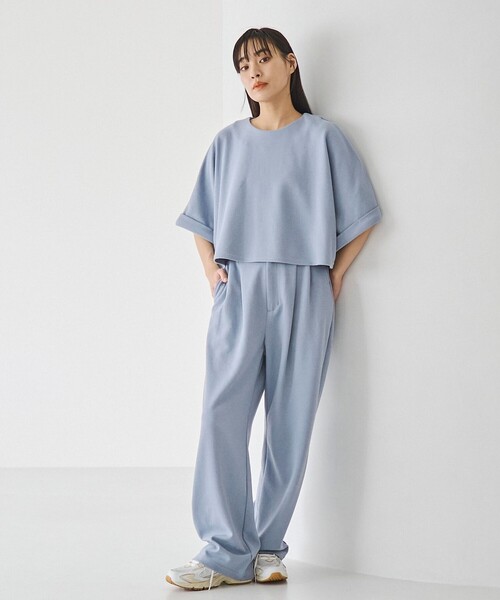 RONEL(ロネル)の「【防しわ/マシンウォッシュ】ネップジョーゼットショートプルオーバー(Tシャツ/カットソー・レディース・ブラック/ライトブルー/ホワイト・S/M/L)」の16枚目の写真