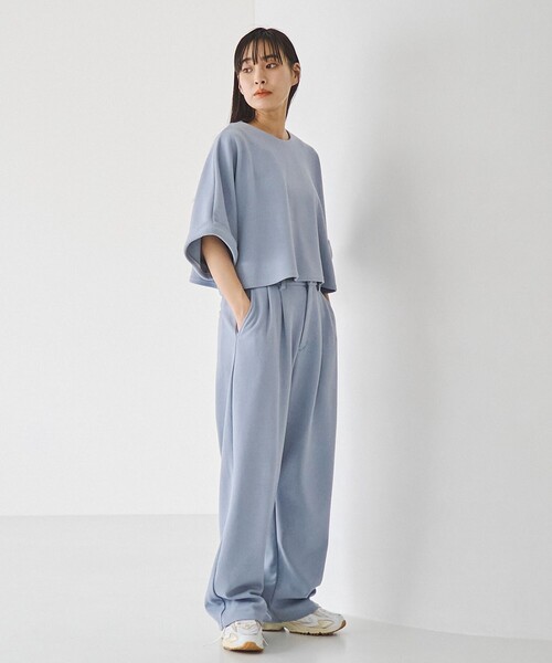 RONEL(ロネル)の「【防しわ/マシンウォッシュ】ネップジョーゼットショートプルオーバー(Tシャツ/カットソー・レディース・ブラック/ライトブルー/ホワイト・S/M/L)」の17枚目の写真