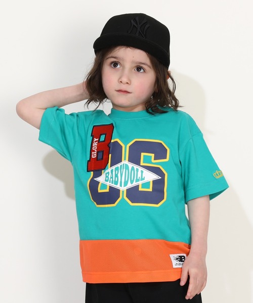 BABYDOLL(ベビードール)の「【軽量速乾】裾メッシュユニフォーム Tシャツ 0389K(Tシャツ/カットソー・キッズ・ブラック/グリーン・90cm/100cm/110cm/120cm/130cm/140cm)」の2枚目の写真