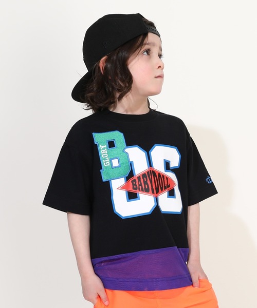 BABYDOLL(ベビードール)の「【軽量速乾】裾メッシュユニフォーム Tシャツ 0389K(Tシャツ/カットソー・キッズ・ブラック/グリーン・90cm/100cm/110cm/120cm/130cm/140cm)」の1枚目の写真