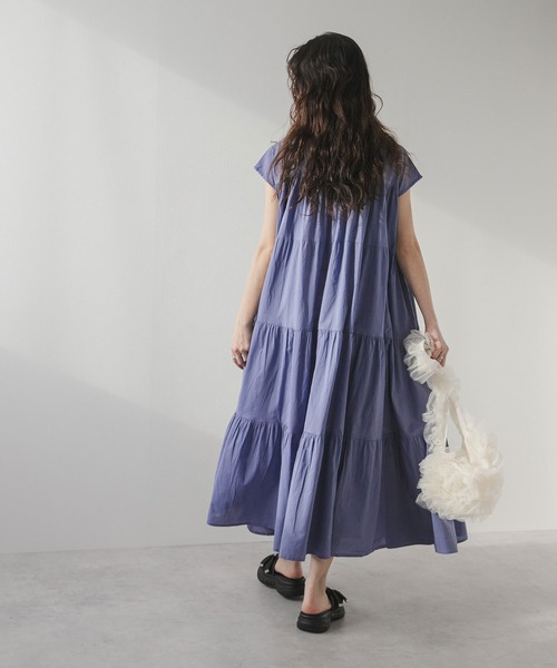 rectangle（レクタングル）の「コットンティアードワンピース（ワンピース・レディース・ラベンダー/オリーブ/ブラック・FREE）」の3枚目の写真