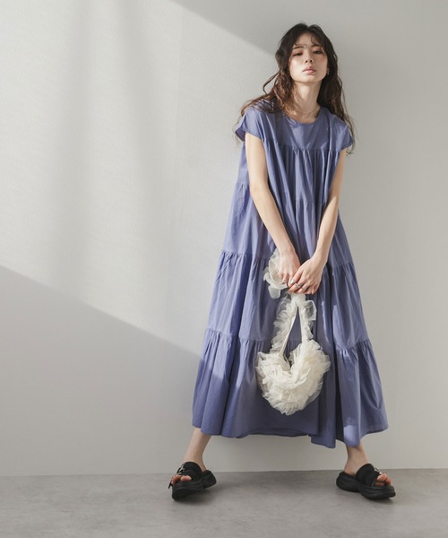 rectangle（レクタングル）の「コットンティアードワンピース（ワンピース・レディース・ラベンダー/オリーブ/ブラック・FREE）」の12枚目の写真