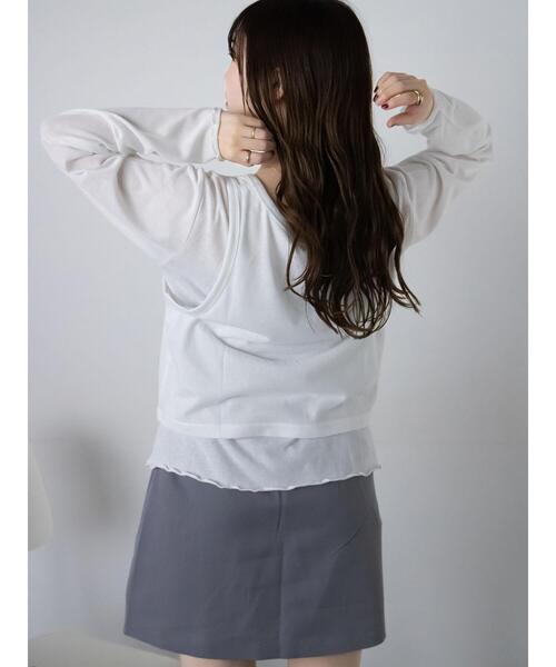 ehka sopo（エヘカソポ）の「タンクトップセットカットソー（Tシャツ/カットソー・レディース・ミント/ブラック/オフホワイト・F）」の8枚目の写真