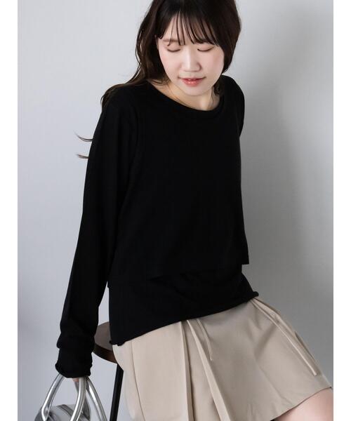 ehka sopo（エヘカソポ）の「タンクトップセットカットソー（Tシャツ/カットソー・レディース・ミント/ブラック/オフホワイト・F）」の14枚目の写真