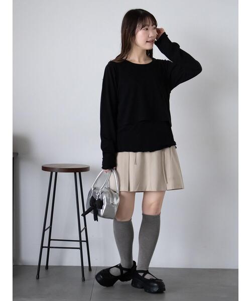 ehka sopo（エヘカソポ）の「タンクトップセットカットソー（Tシャツ/カットソー・レディース・ミント/ブラック/オフホワイト・F）」の16枚目の写真