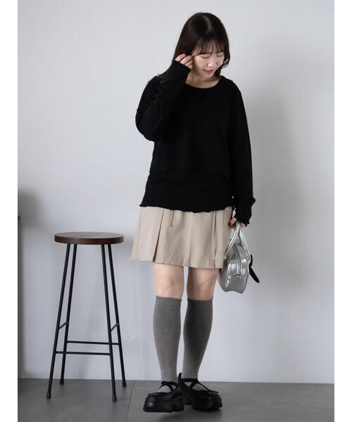 ehka sopo（エヘカソポ）の「タンクトップセットカットソー（Tシャツ/カットソー・レディース・ミント/ブラック/オフホワイト・F）」の17枚目の写真