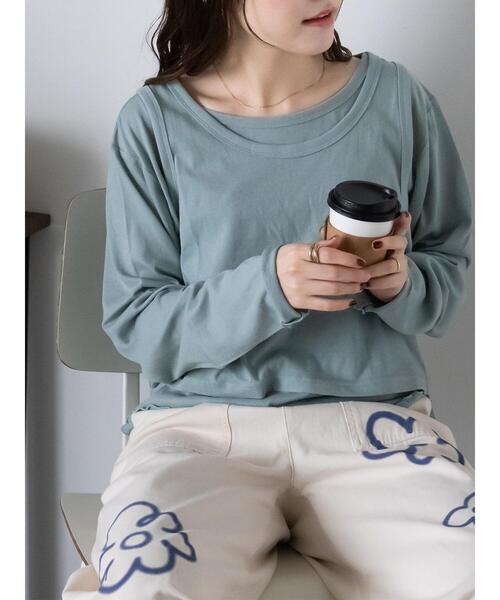 ehka sopo（エヘカソポ）の「タンクトップセットカットソー（Tシャツ/カットソー・レディース・ミント/ブラック/オフホワイト・F）」の20枚目の写真