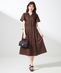 スムージーポリエステル シャツワンピース