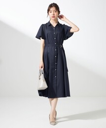 スムージーポリエステル シャツワンピース