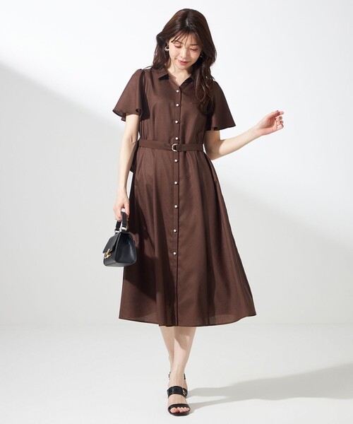 ANY SIS(エニィスィス)の「スムージーポリエステル シャツワンピース(ワンピース・レディース・ダルブルー系/ネイビー系/ライトグリーン系9/レッド系/ダークブラウン系9・4)」の10枚目の写真