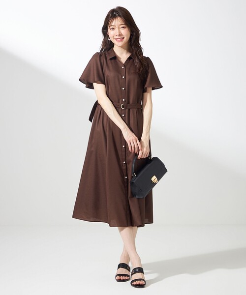 ANY SIS(エニィスィス)の「スムージーポリエステル シャツワンピース(ワンピース・レディース・ダルブルー系/ネイビー系/ライトグリーン系9/レッド系/ダークブラウン系9・4)」の11枚目の写真