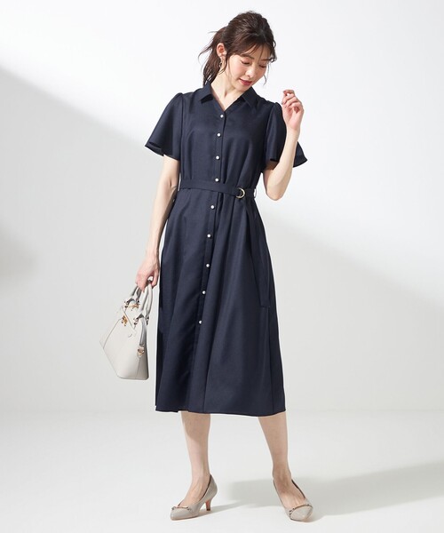 ANY SIS(エニィスィス)の「スムージーポリエステル シャツワンピース(ワンピース・レディース・ダルブルー系/ネイビー系/ライトグリーン系9/レッド系/ダークブラウン系9・4)」の12枚目の写真