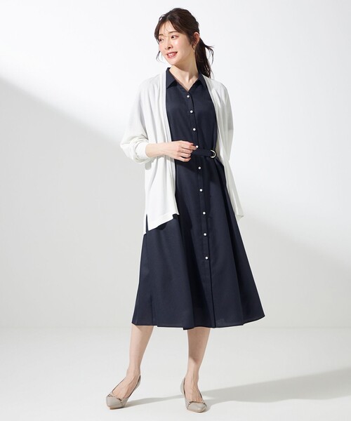 ANY SIS(エニィスィス)の「スムージーポリエステル シャツワンピース(ワンピース・レディース・ダルブルー系/ネイビー系/ライトグリーン系9/レッド系/ダークブラウン系9・4)」の13枚目の写真