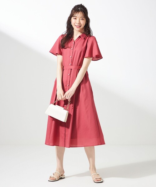 ANY SIS(エニィスィス)の「スムージーポリエステル シャツワンピース(ワンピース・レディース・ダルブルー系/ネイビー系/ライトグリーン系9/レッド系/ダークブラウン系9・4)」の14枚目の写真