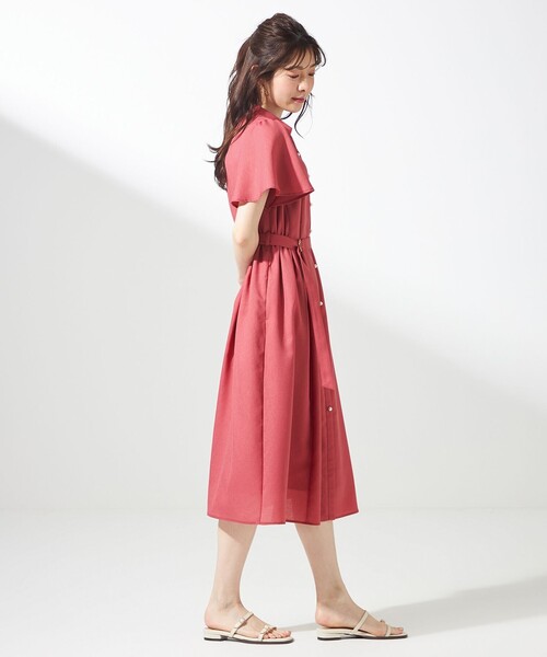 ANY SIS(エニィスィス)の「スムージーポリエステル シャツワンピース(ワンピース・レディース・ダルブルー系/ネイビー系/ライトグリーン系9/レッド系/ダークブラウン系9・4)」の15枚目の写真