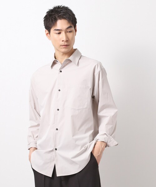 THE SHOP TK （ザ ショップ ティーケー ）の「CAVEブロードシャツ【吸水速乾/イージーケア/アンチピリング/洗濯機OK】（シャツ/ブラウス・メンズ・ライトベージュ/サックスブルー/ネイビー・02/03/04）」の2枚目の写真