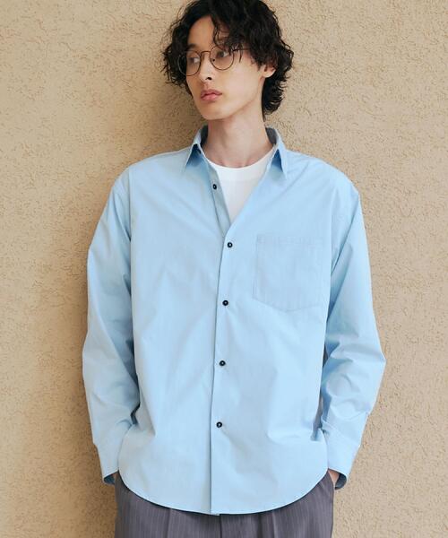 THE SHOP TK （ザ ショップ ティーケー ）の「CAVEブロードシャツ【吸水速乾/イージーケア/アンチピリング/洗濯機OK】（シャツ/ブラウス・メンズ・ライトベージュ/サックスブルー/ネイビー・02/03/04）」の6枚目の写真