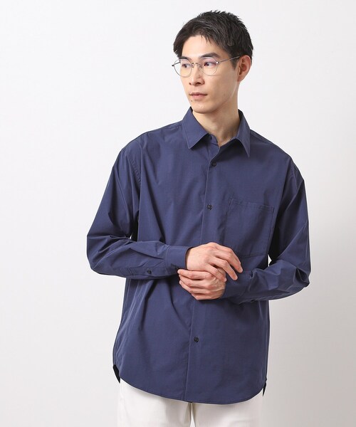 THE SHOP TK （ザ ショップ ティーケー ）の「CAVEブロードシャツ【吸水速乾/イージーケア/アンチピリング/洗濯機OK】（シャツ/ブラウス・メンズ・ライトベージュ/サックスブルー/ネイビー・02/03/04）」の4枚目の写真