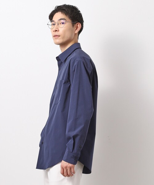 THE SHOP TK （ザ ショップ ティーケー ）の「CAVEブロードシャツ【吸水速乾/イージーケア/アンチピリング/洗濯機OK】（シャツ/ブラウス・メンズ・ライトベージュ/サックスブルー/ネイビー・02/03/04）」の5枚目の写真