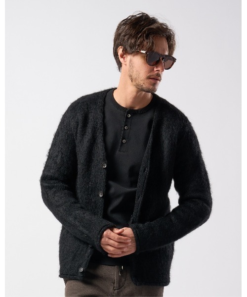 wjk（ダヴルジェイケイ）の「mohair shaggy knit cardigan（カーディガン/ボレロ・メンズ・ブラック/ダークブラック/ブルー・SMALL/MEDIUM/LARGE/X-LARGE）」の2枚目の写真