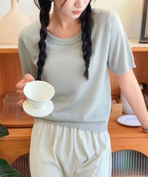 シンプルサマーニットTシャツ (SS)