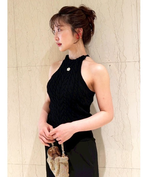 LILY BROWN×MARY QUANT】デイジー刺繍アメスリケーブルニット