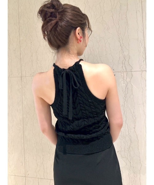 LILY BROWN(リリーブラウン)の「【LILY BROWN×MARY QUANT】デイジー刺繍アメスリケーブルニット(ニット/セーター・レディース・ピンク/その他/ブラック/オフホワイト・FREE)」の22枚目の写真